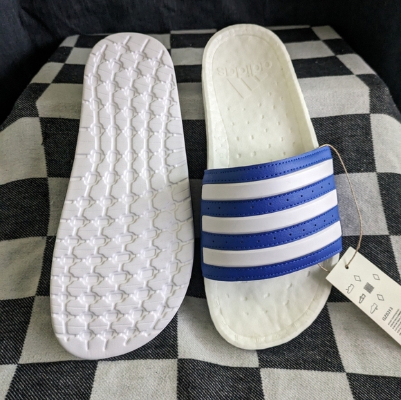 Adidas Men 9 Blue and White Adilette Boost Slip on GZ5313 Madd 1223 main image 9